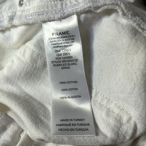 Frame High Rise Vintage Button-Fly Rigid Cotton Denim Shorts, Size 25 - Picture 5 of 6